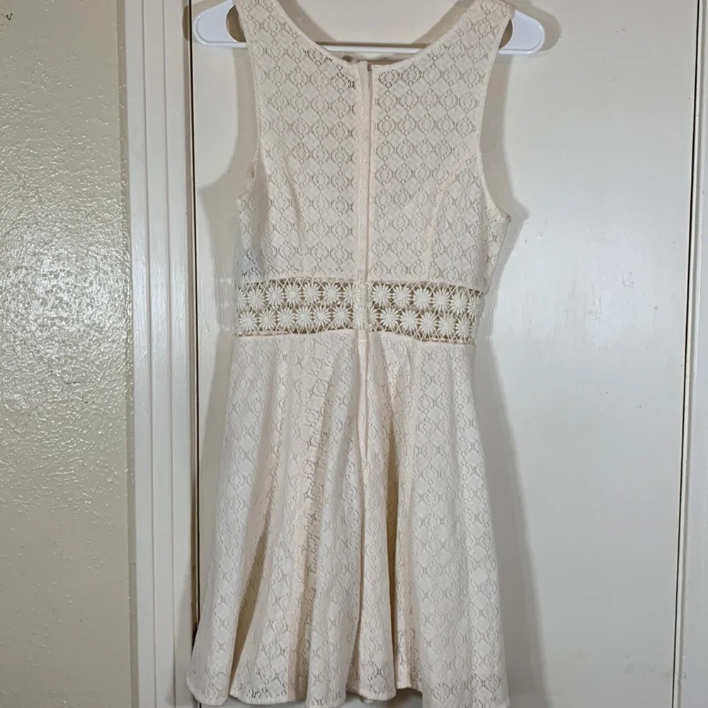 Free People Lace Crochet Fit and Flare Mini Dress, 6